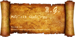 Mázik György névjegykártya